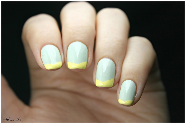 Yellow Chevron French Tips Nail Art ft. Incoco and Lime Crime - Glamorable