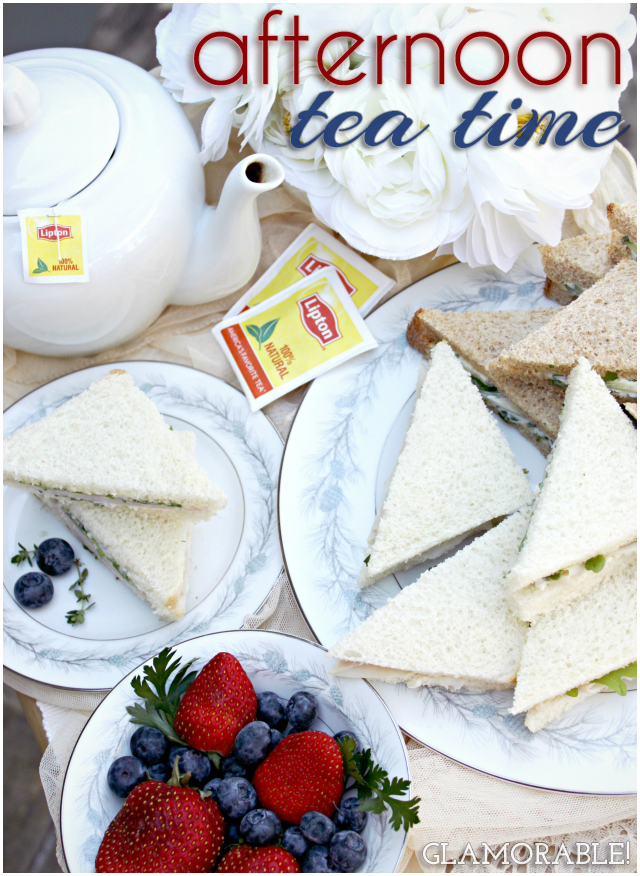 My Afternoon Tea Time Essentials: Tiny Sandwiches & Hot Tea | via @glamorable #shop #cbias #tearifficpairs #bbloggers #food #recipe #tea #lipton #sandwich #teatime #afternoontea