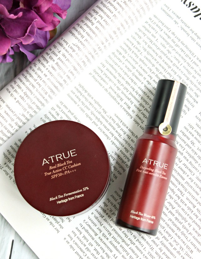 Introducing A. True, a Korean beauty brand that makes skin care with premium black tea from France. On the blog: swatches and review of Real Black Tea True Active CC Cushion SPF 50+/PA+++ in Light Beige and Darjeeling Black Tea First Anti-Wrinkle Essence >> http://bit.ly/1LkNuUZ || via @glamorable