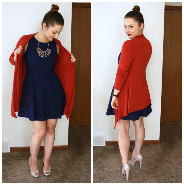 Stitch Fix December 2015 Review, Pictures: Mavi Mylee Tulip Hem Skinny Jean, Bay to Baubles Adella Coral Branch Necklace, Skies are Blue Evanna Dress, Le Lis Bickenfall Crew Neck Blouse, 41Hawthorn Abrianna Longsleeve Knit Cardigan. Read more at >> www.glamorable.com | via @glamorable