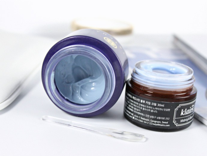 Blue Beauty Products to Soothe Winter Skin: TATCHA Indigo Soothing Triple Recovery Cream and dear klairs Midnight Blue Calming Cream