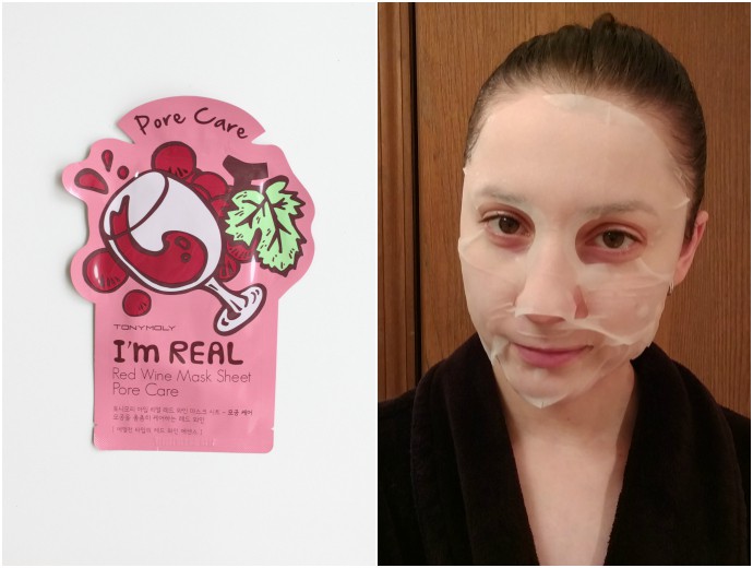 1 Day 1 Mask Skincare Challenge - Korean beauty trend | Is It Worth It? TonyMoly I'm Real Red Wine Mask Sheet Pore Care