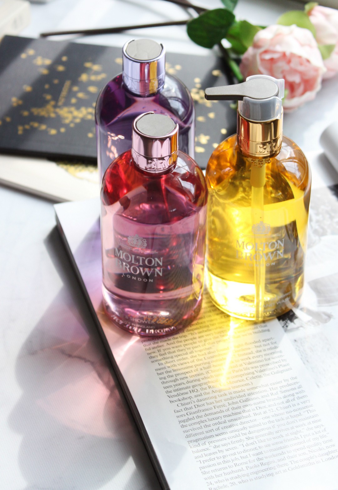 Molton Brown The Patisserie Parlour Collections: Delicious Rhubarb & Rose, Comice Pear & Wild Honey, and Exquisite Vanilla & Violet Flower